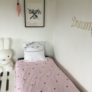 linge de lit enfant Clém Petit Coeur rose